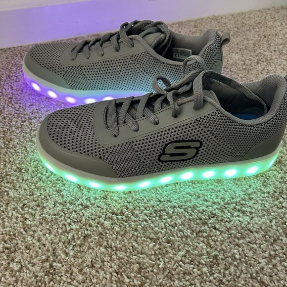 Sketchers Energy Lights Grey Circulux Multicolor Light Up Men’s Shoes Sz 7.5 - Picture 1 of 8